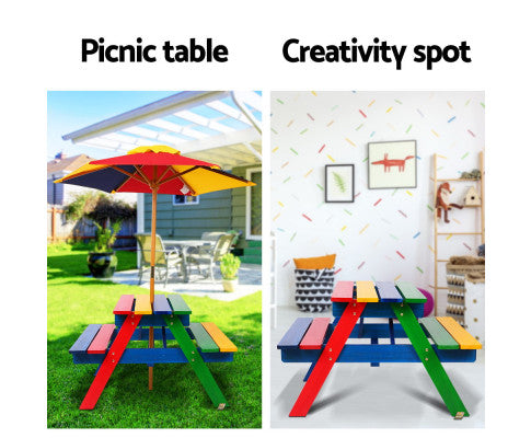 KEEZI KIDS PICNIC SEAT SET WITH UMBRELLA