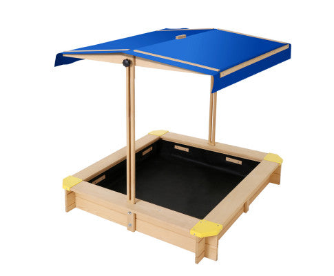 KEEZI KIDS FIRWOOD SANDPIT WITH CANOPY